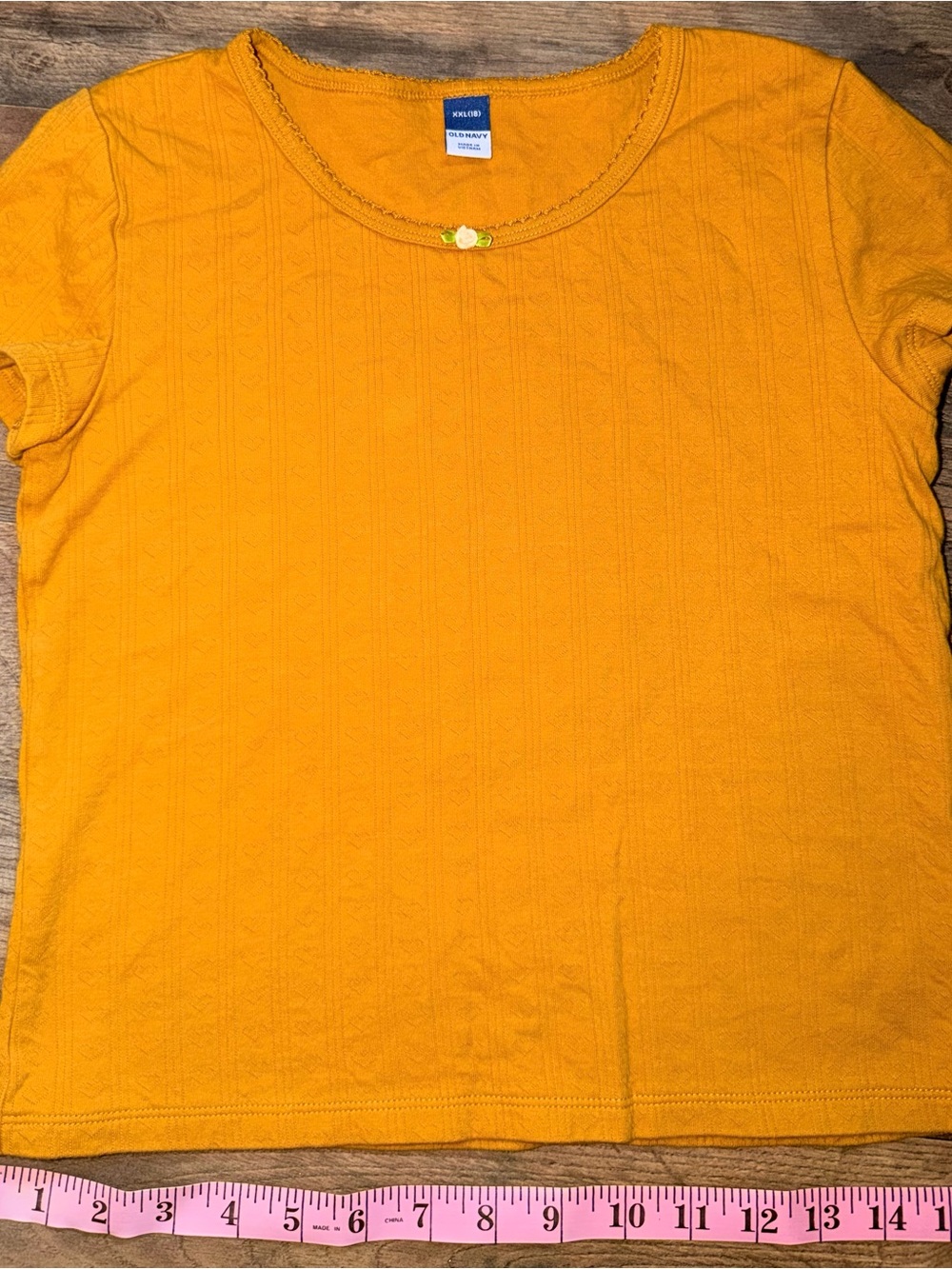 Old Navy Girls Mustard Yellow Short Sleeve Tee